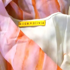 Alice + Olivia pink silk tie-dye dress